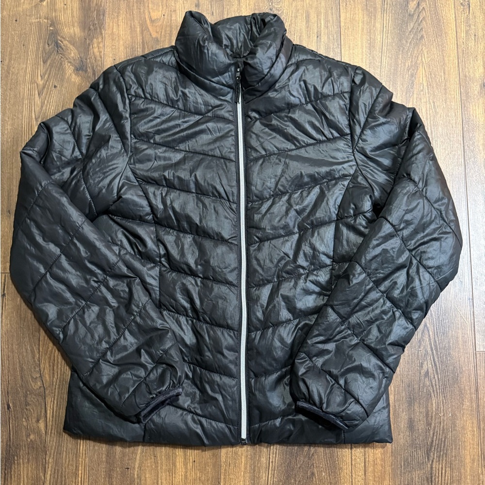 H&M Youth Girls Puffer Coat Black Full Zip Size UK 13-14Y